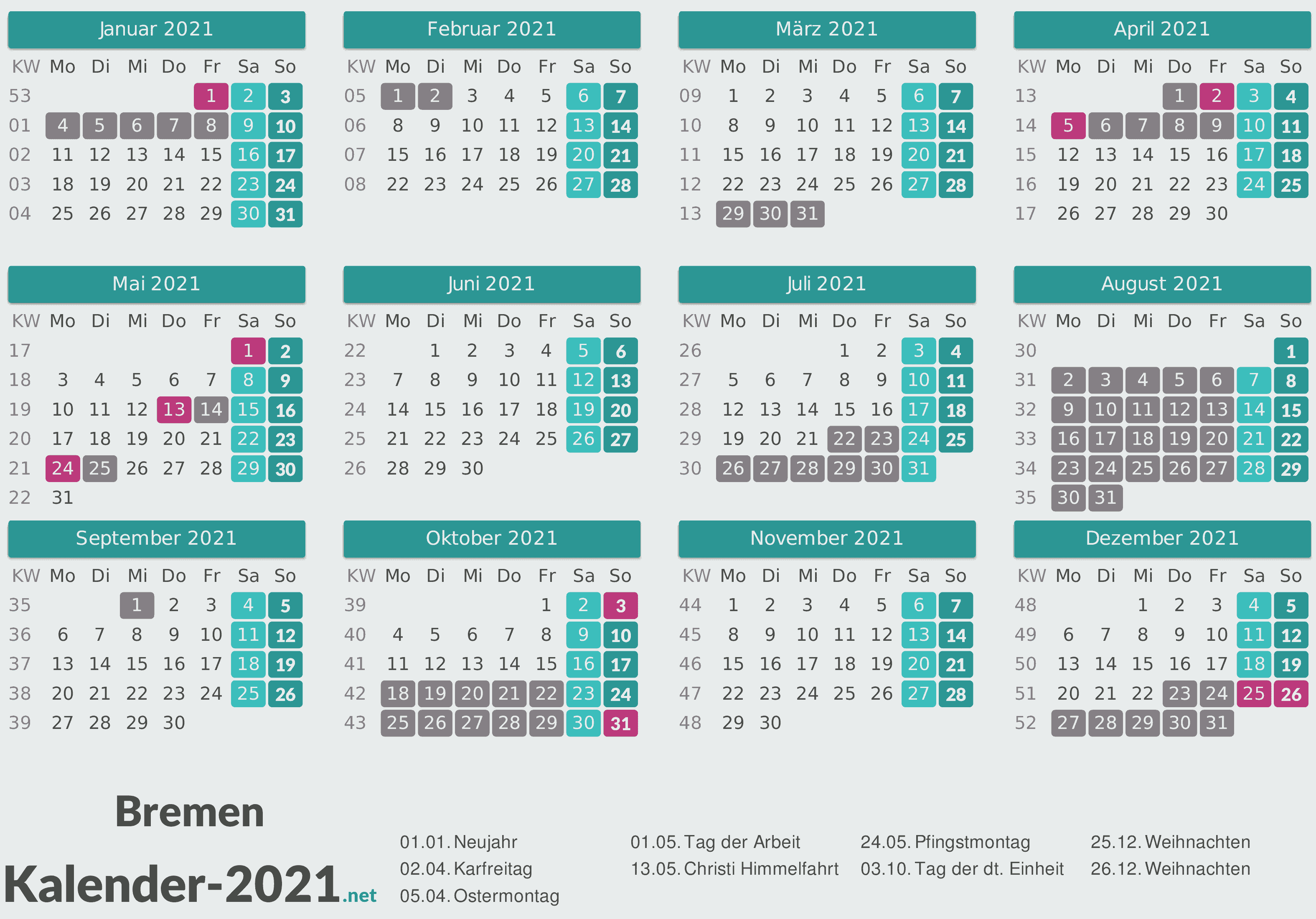 Deutschland Ferien 2021