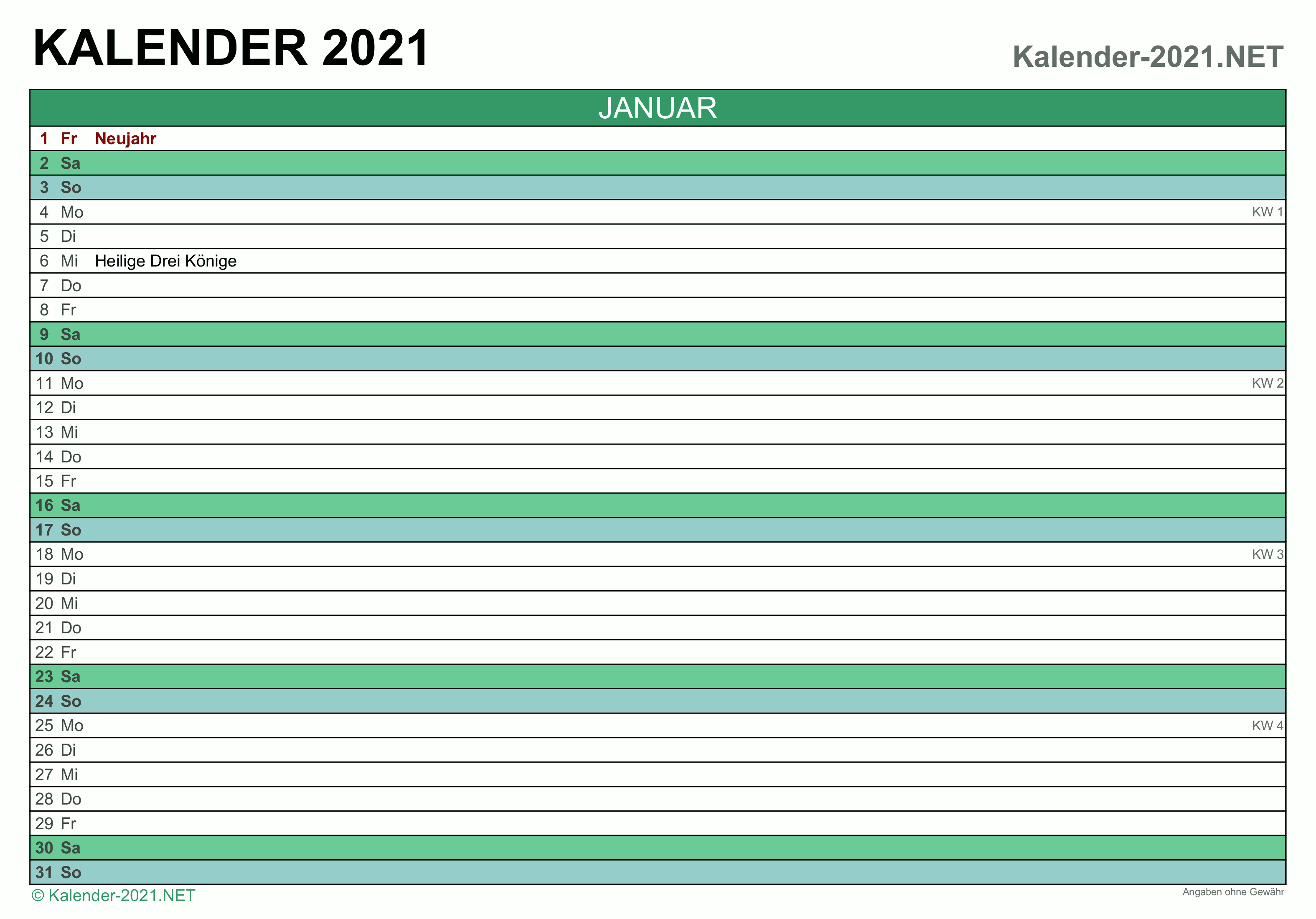 Kalender 2021 Nrw Download Kostenlos / EXCEL-KALENDER 2021 ...