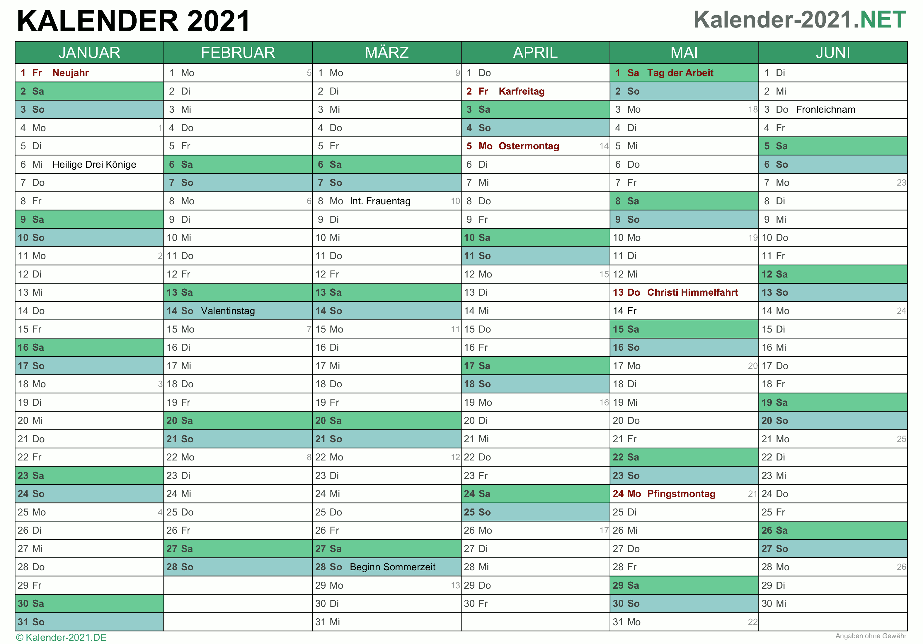 Kalender 2021 Ferien Bayern Kostenlos